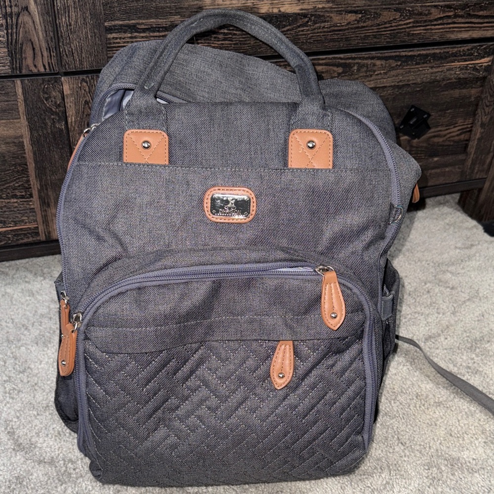 Diaper Backpack - Gray and Tan
